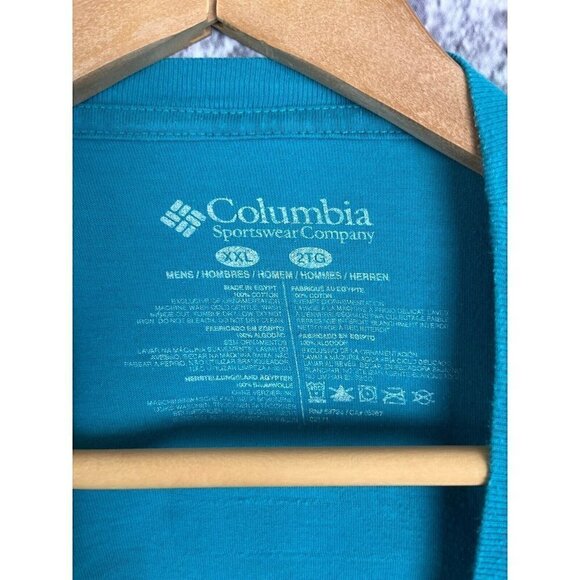 Columbia Hiking Mountain backpacking 80's colors Tee shirt T Mens  XXL - Picture 4 of 12